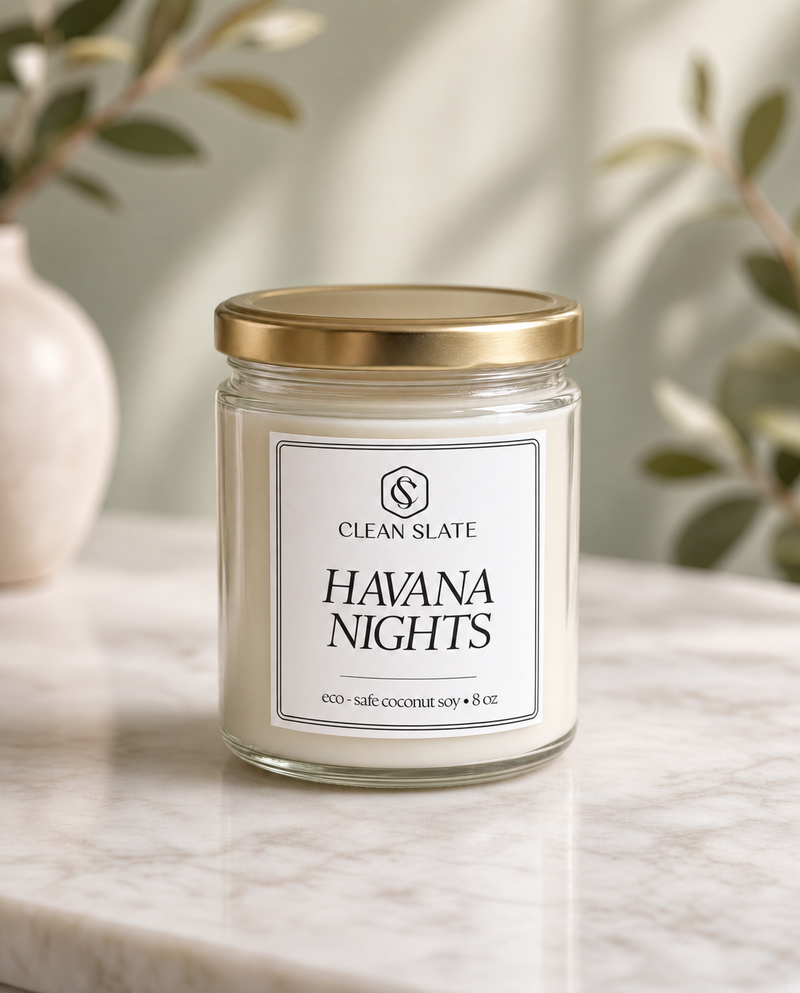 Warm & Spiced soy candle with notes of orange, patchouli, and tobacco | Clean Slate Botanicals