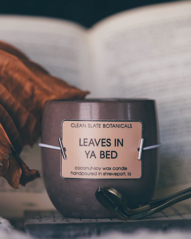 leaves in ya bed candle